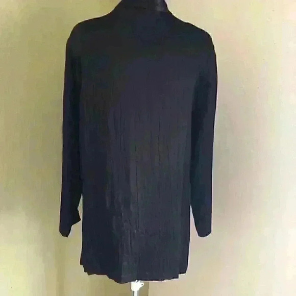 VTG ACW DESIGN Black Asian inspired tunic with frog clasps Long Sleeve Large - Picture 3 of 5